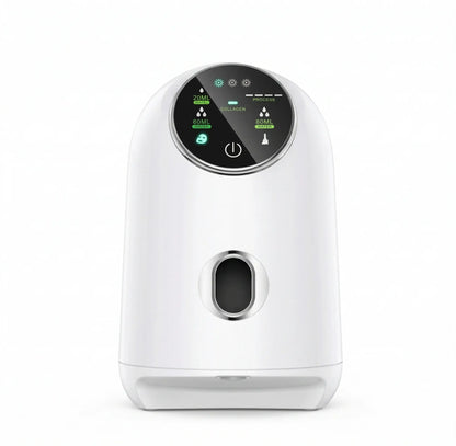 White electronic device with a digital display on a white background