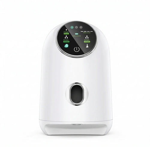 White electronic device with a digital display on a white background